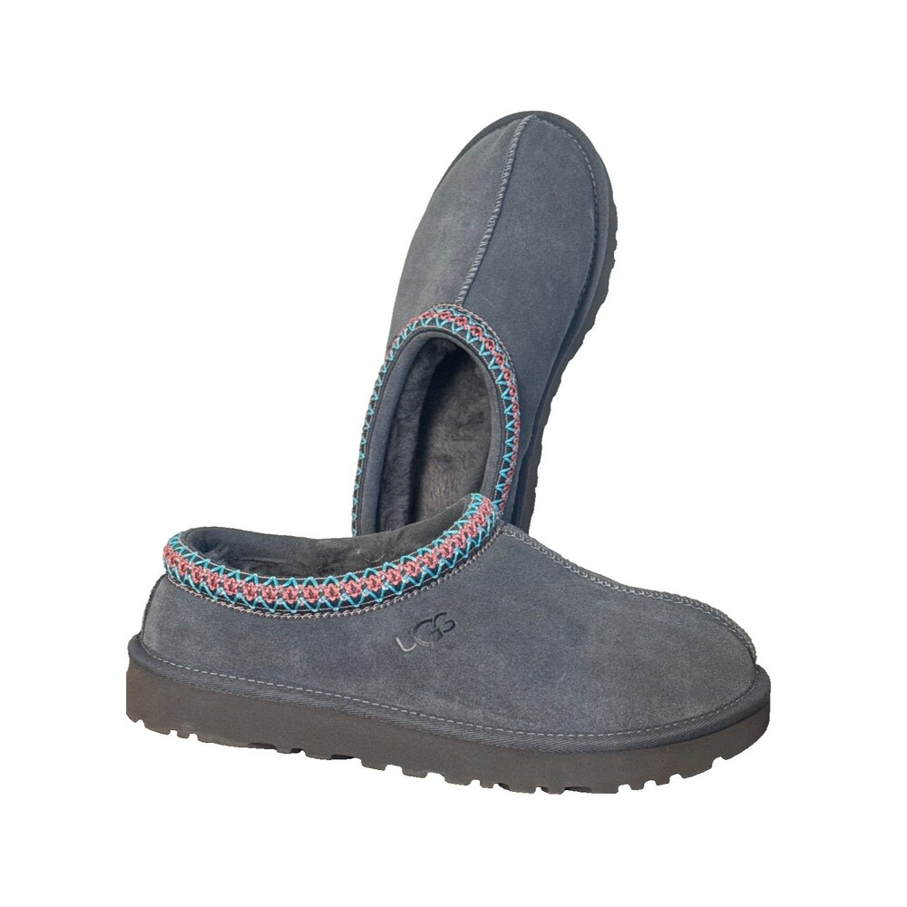 UGG Tasman Gray Suede Slippers Clogs Women 9 Cozy Casual Slip On Comfort